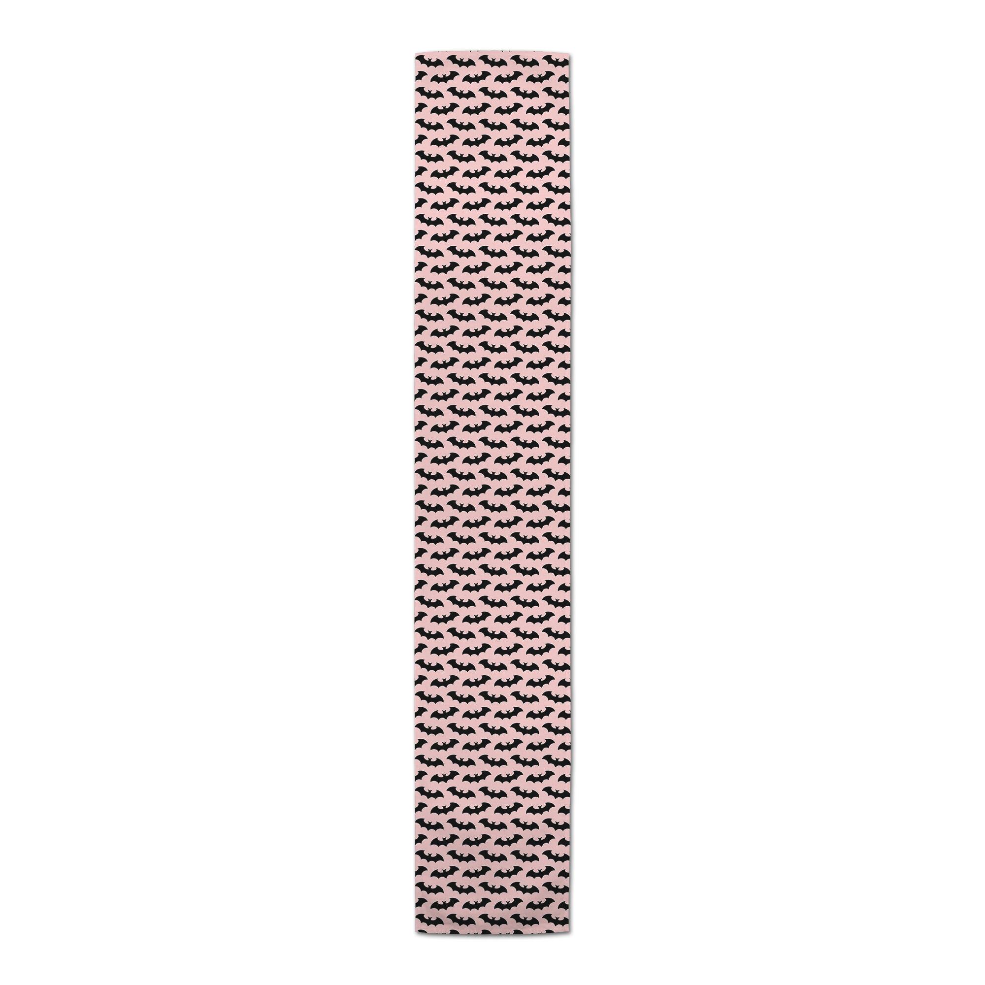 90" Bats On Pink Pattern Poly Twill Table Runner